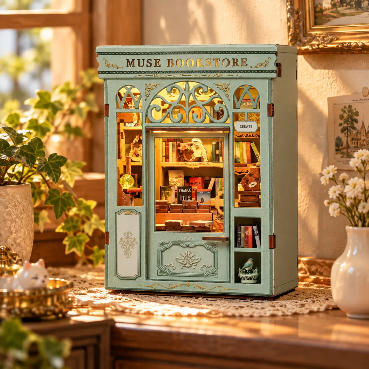 Elegante vintage boekwinkelgevel