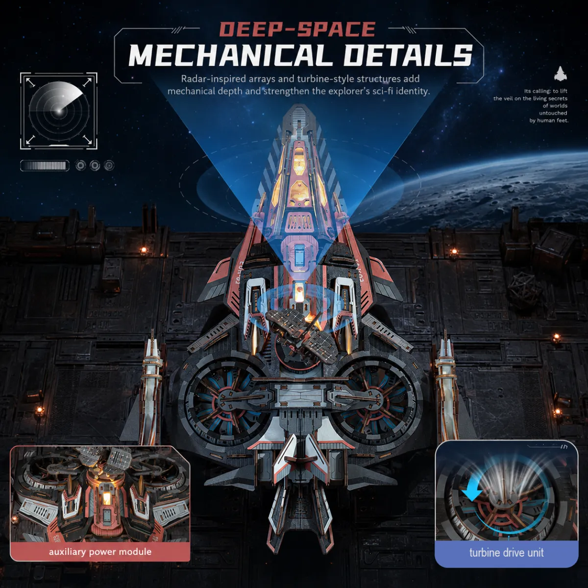 Mechanische details voor de diepe ruimte
