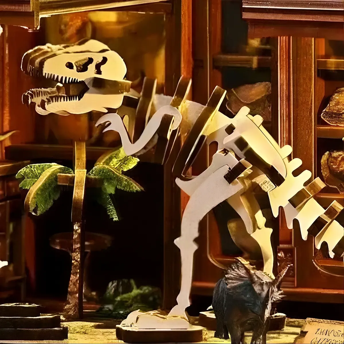 Detailed Dinosaur Skeleton Display
