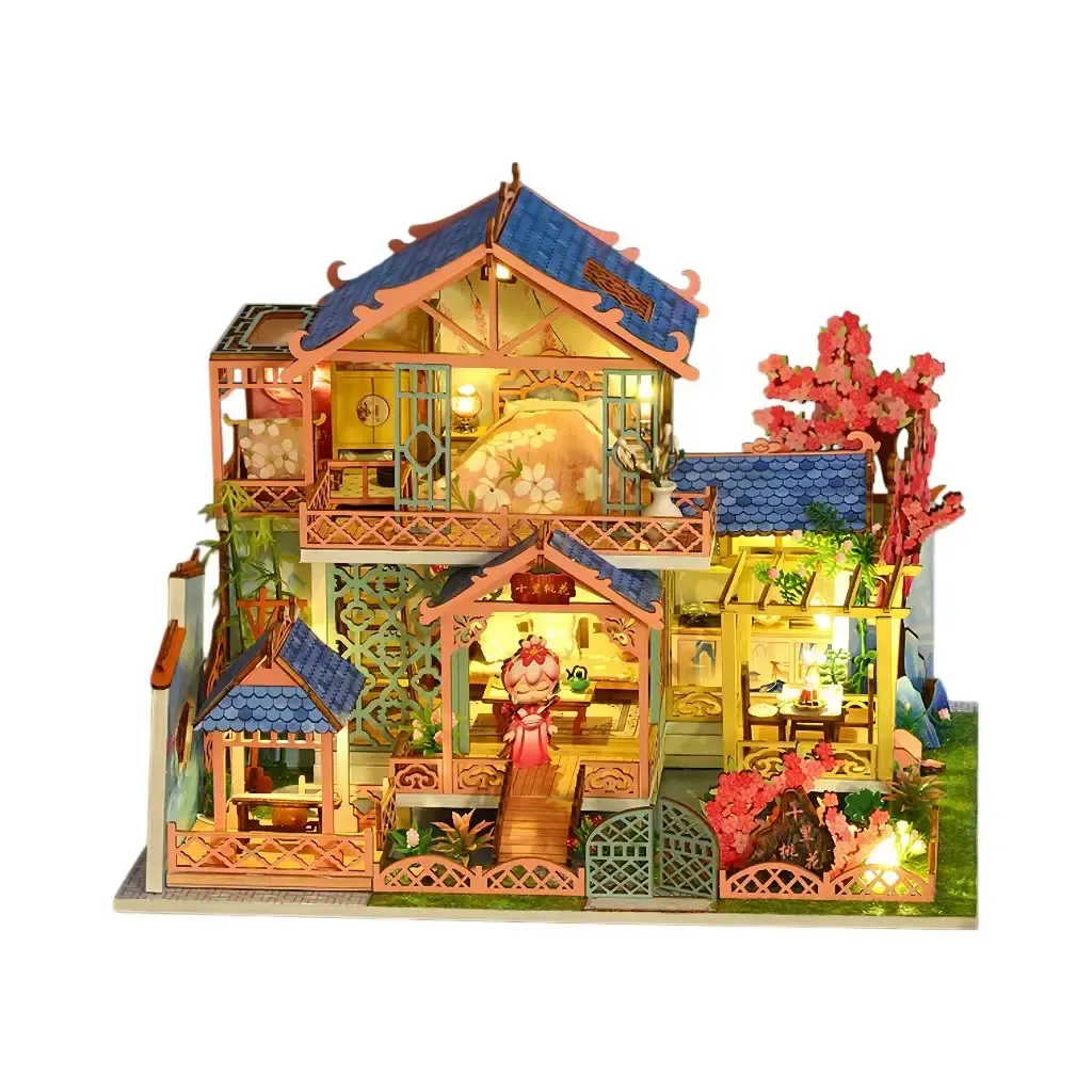 Blossom Serenity Manor DIY Miniature Dollhouse Kit build details