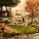 Kit miniature DIY de boutique de fleurs