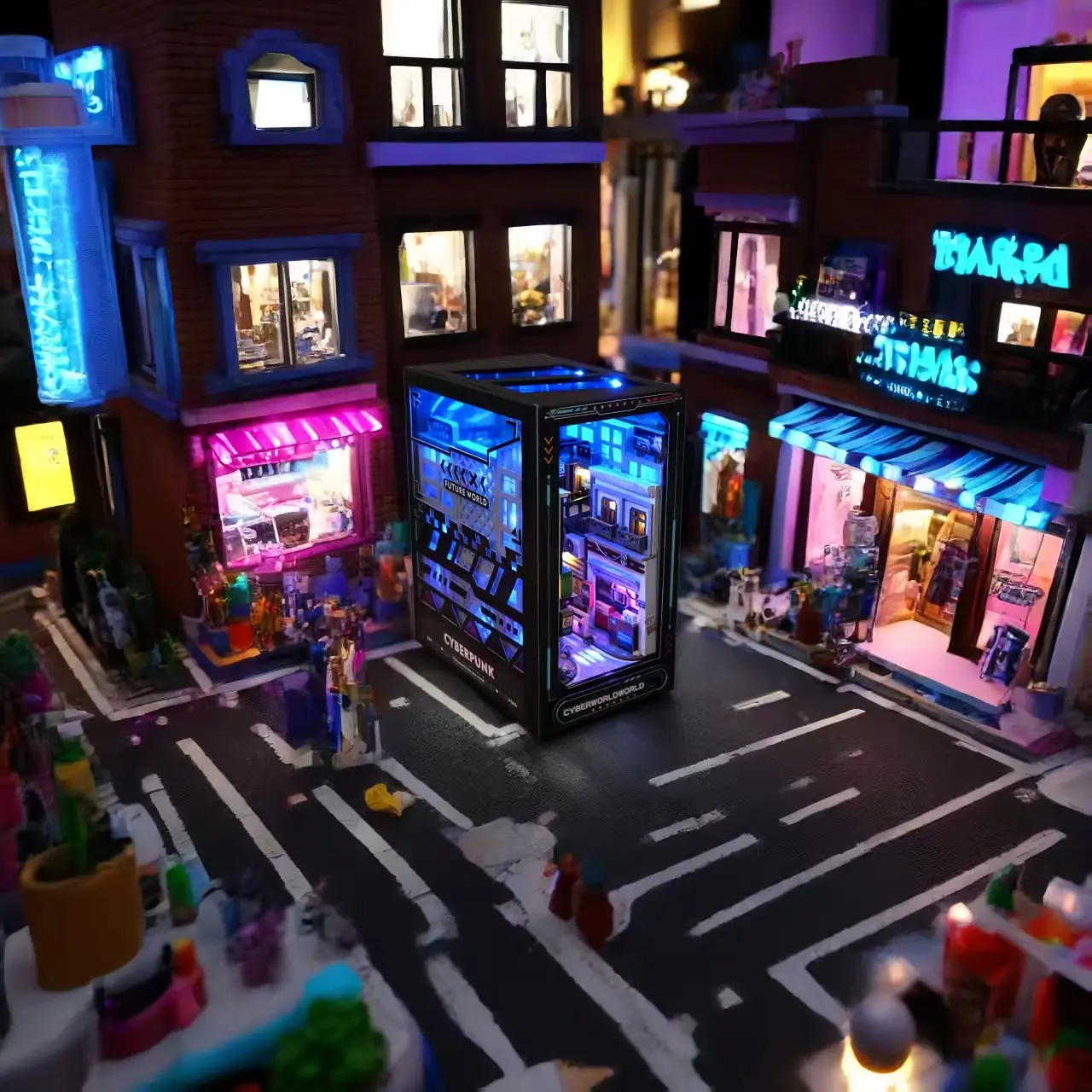 Cyberpunk DIY Book Nook Kit  (45 LEDs)