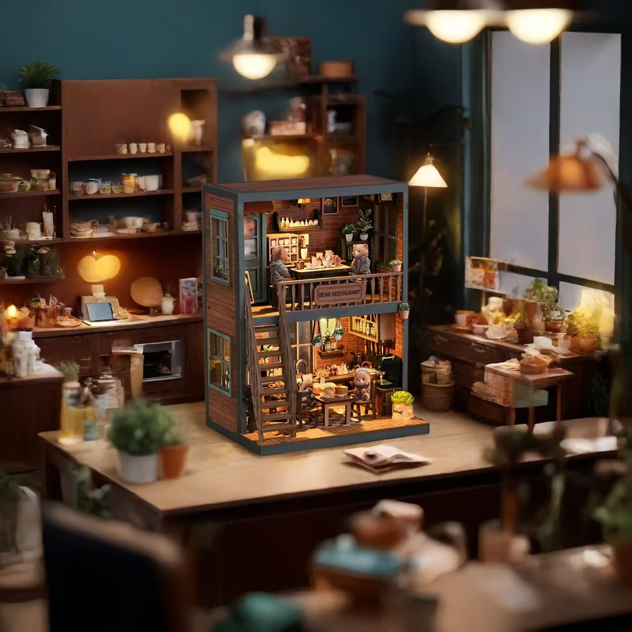 Bear Restaurant DIY Book Nook Kit