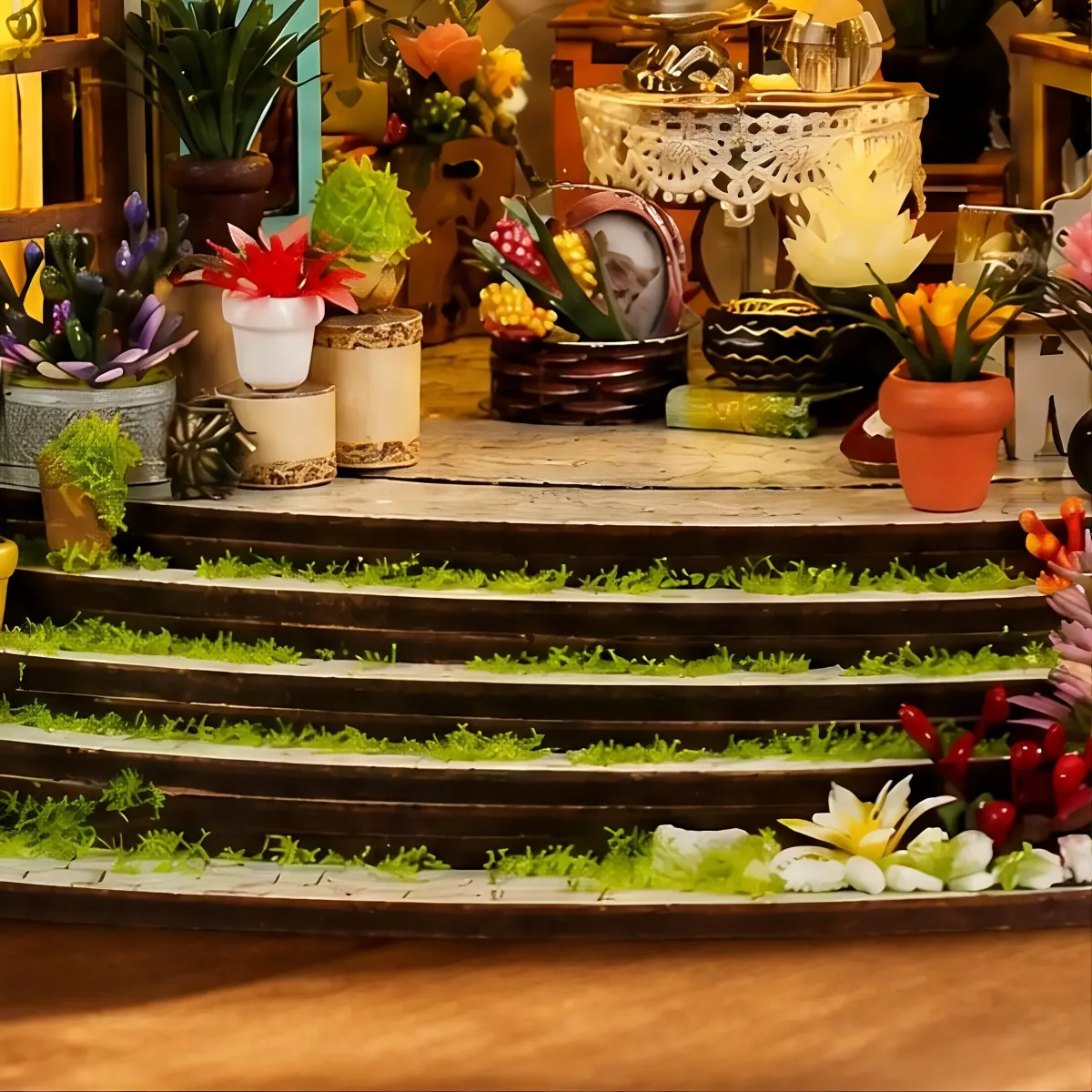Pastoral Simulated Turf Decorative Stairs