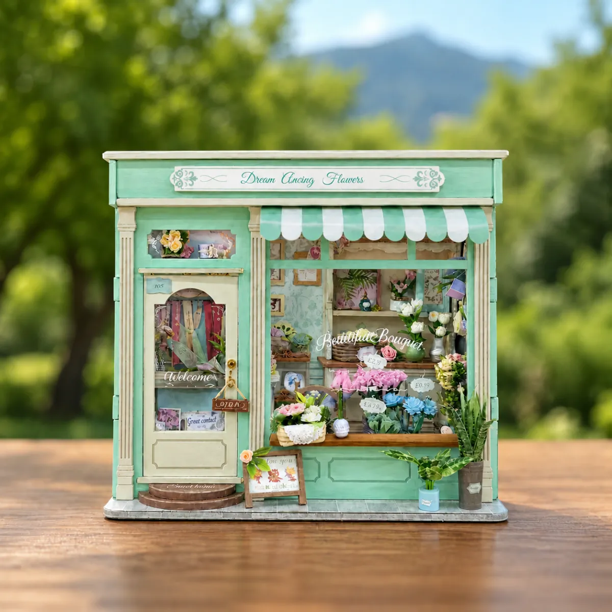 Kit in miniatura fai da te "Sogno Floreale" con le luci spente
