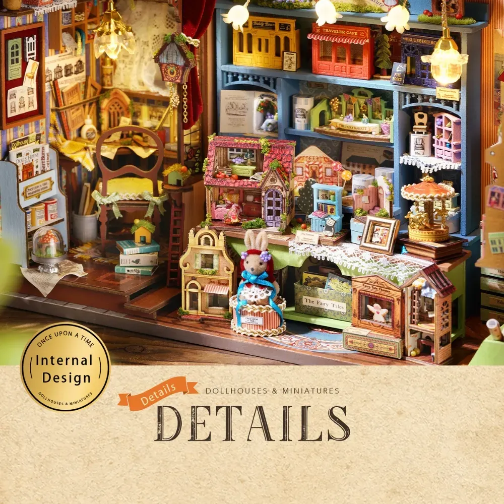 Vivid Miniature Village Shop Scene