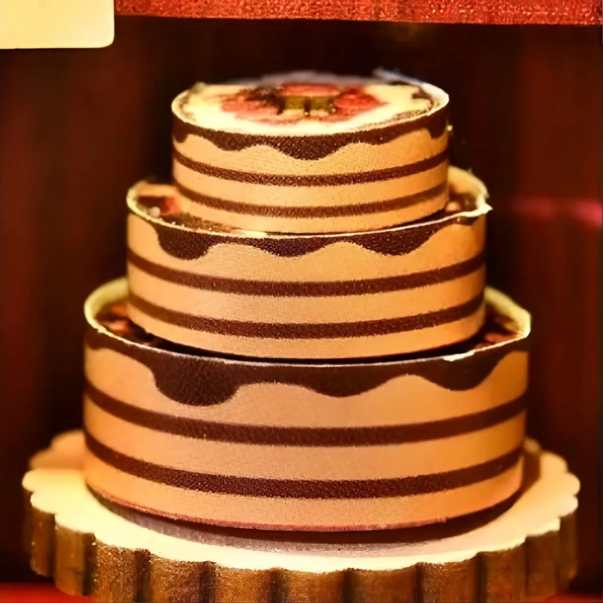 3-Tier Simulated Chocolate Layer Cake Mini Ornament