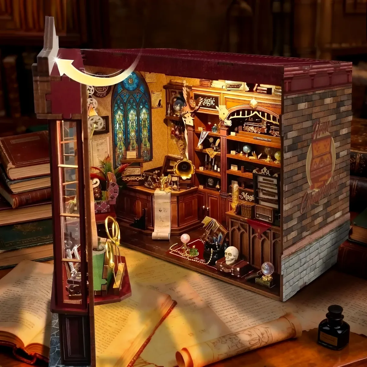 Scène de la boutique de magie du sorcier
