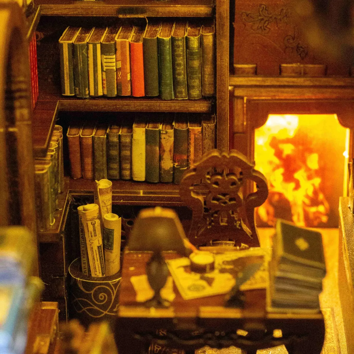 Cozy Fireplace Reading Corner