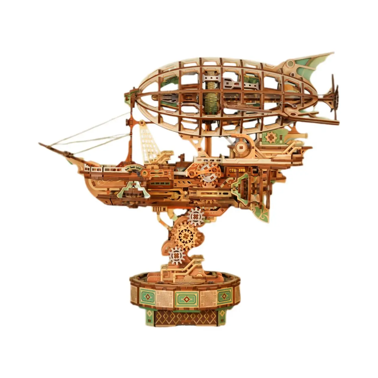 Sailing In Fog DIY 3D Mechanical Transmission Wooden Puzzle Kit