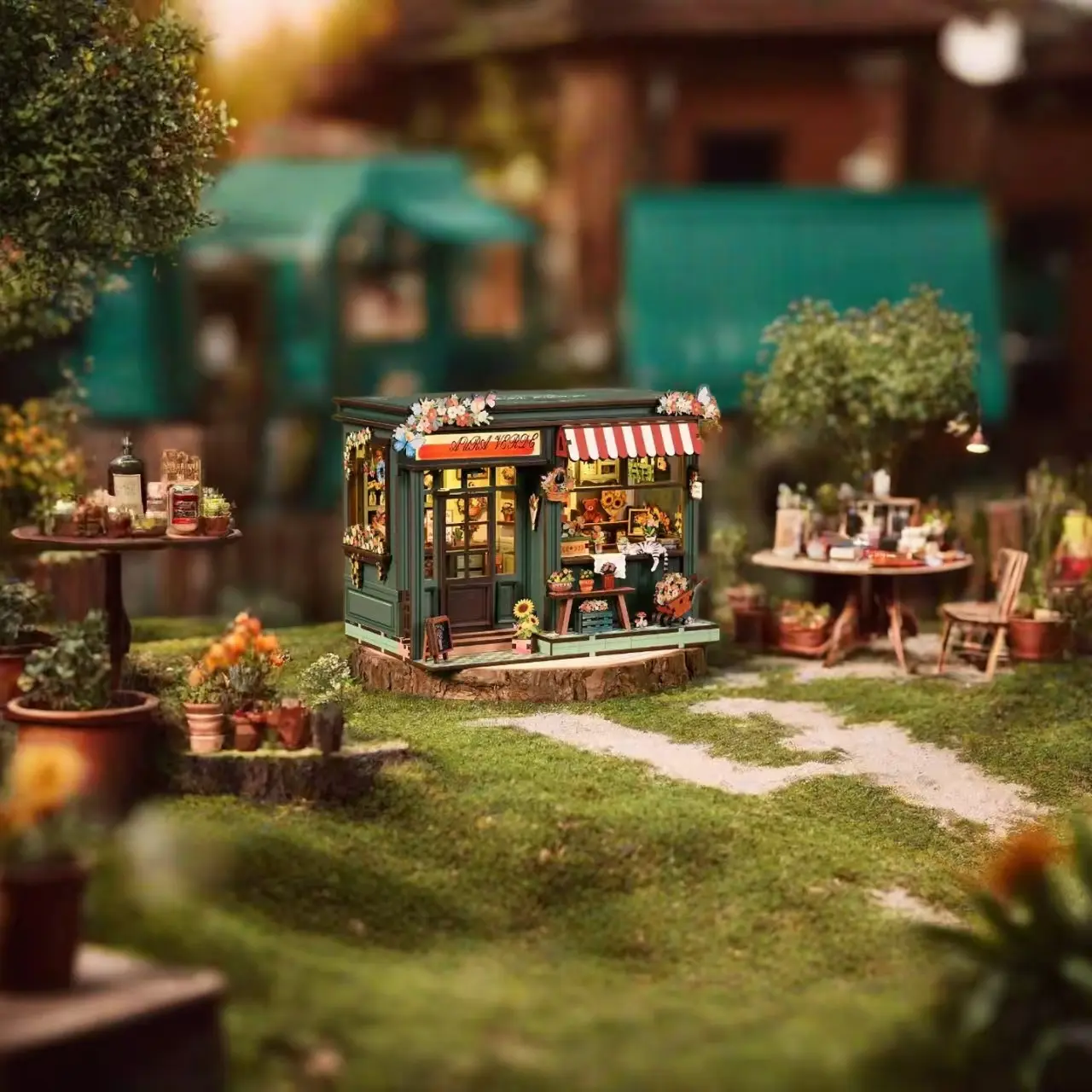 Aura Verde Flower Room DIY Mini House | DIY Miniature Kit