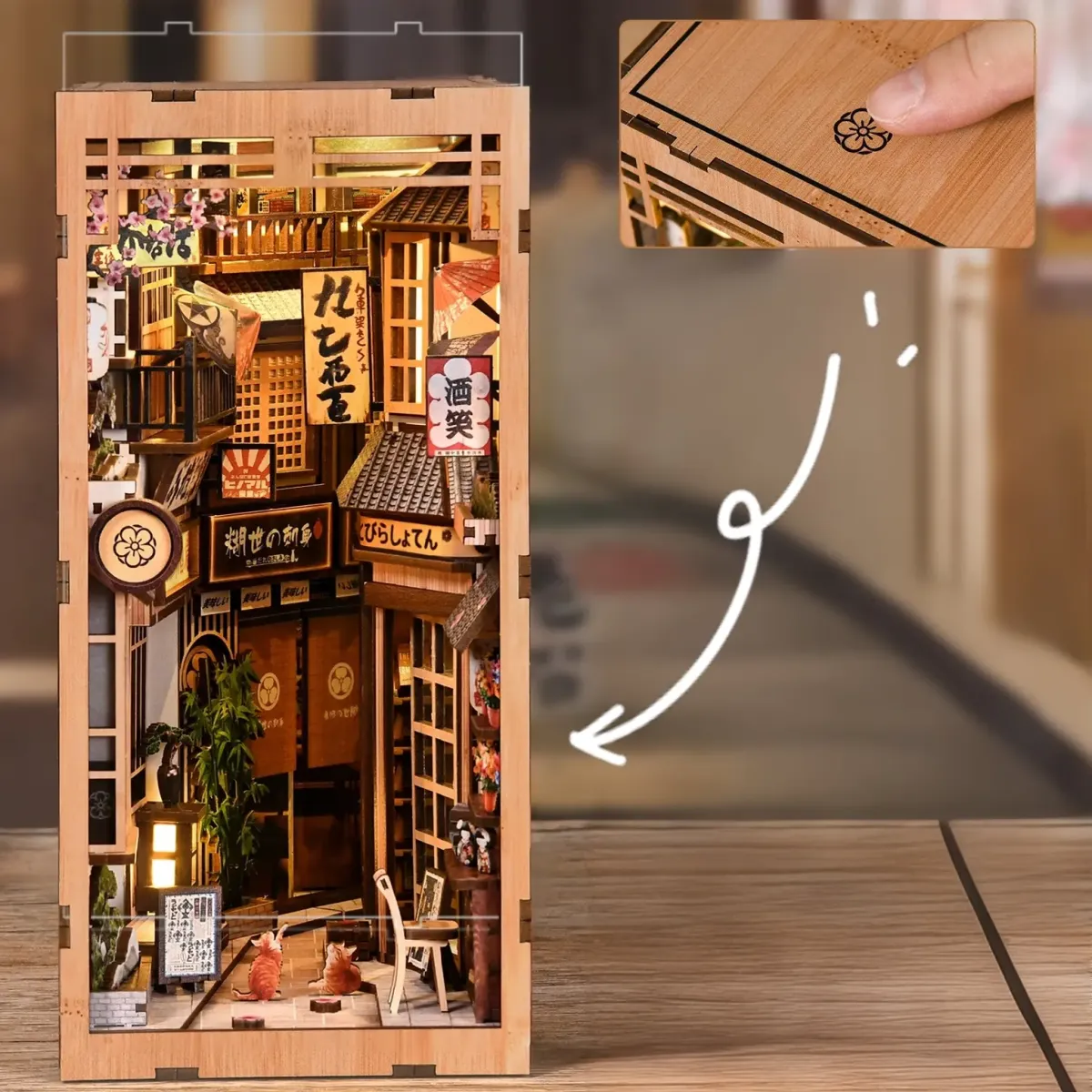 Touch-Activated Japanese Alley Diorama