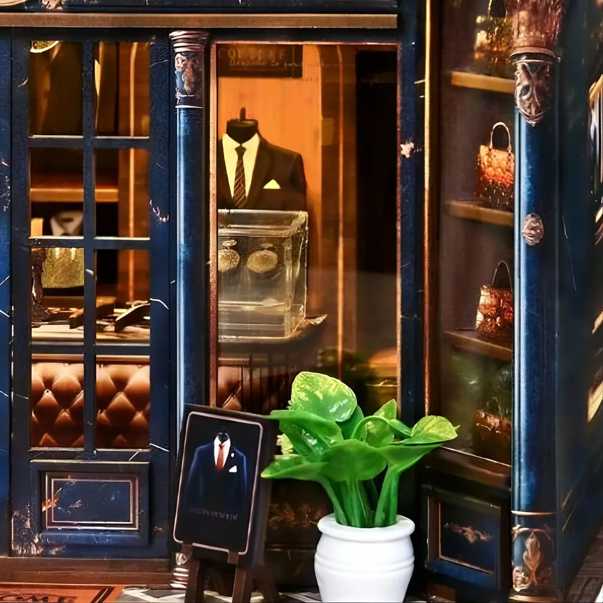 Vitrine élégante et soigneusement agencée