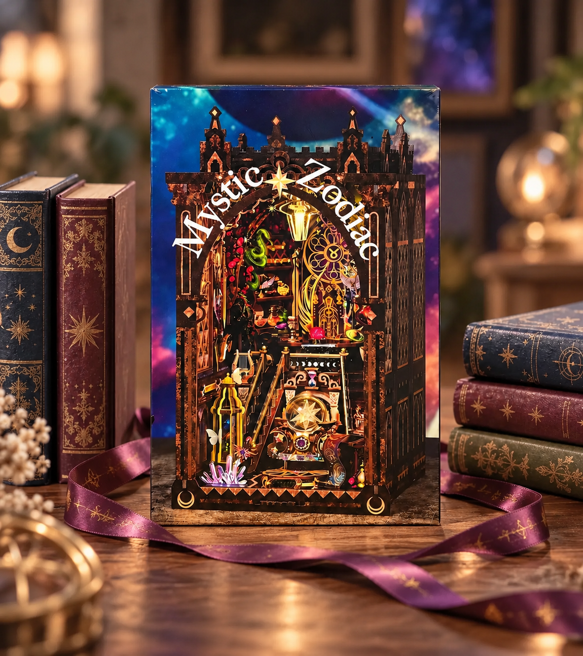 Mystic Zodiac DIY Book Nook Kit build detail