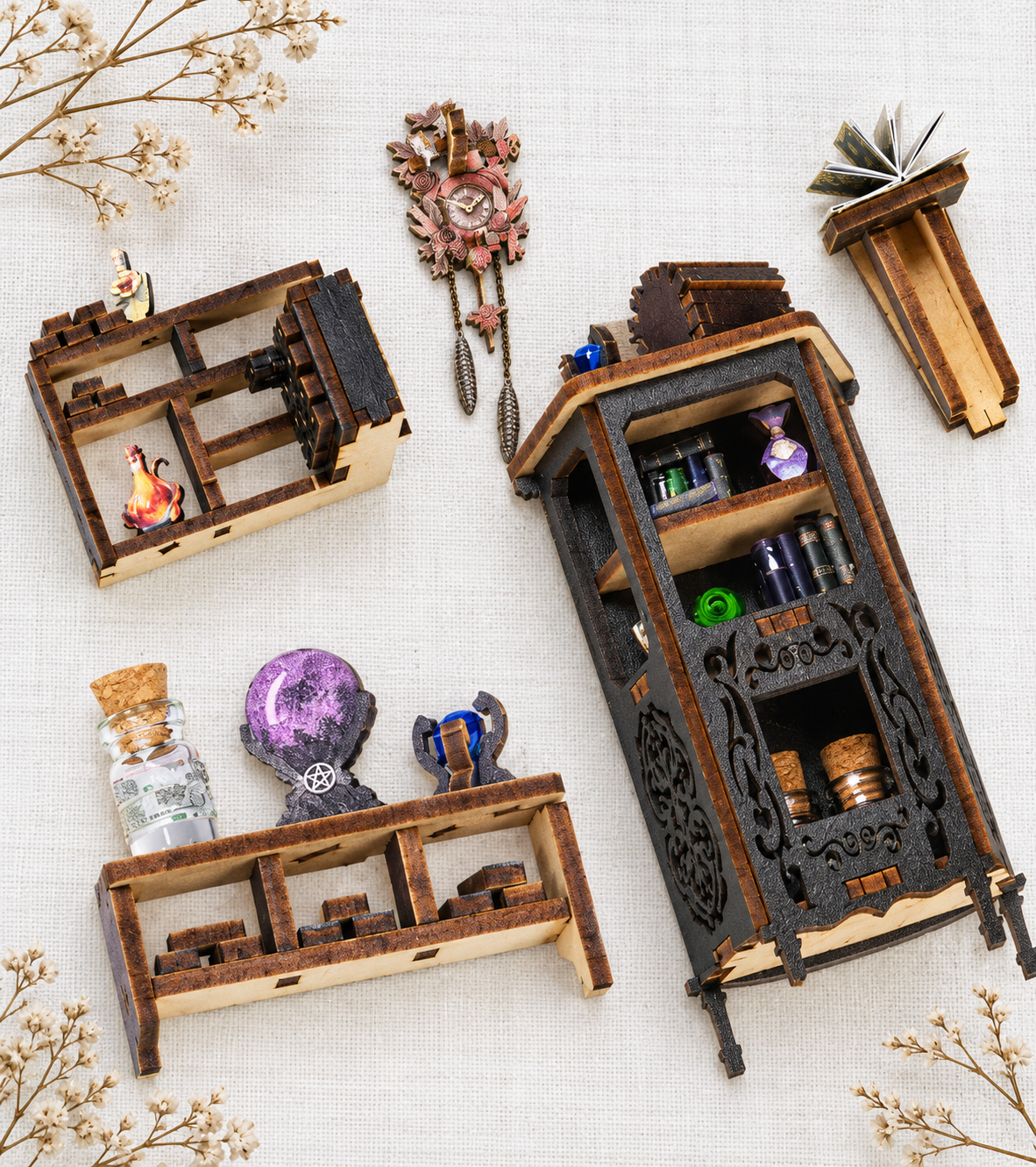 Tarot Divination Society DIY Book Nook Kit build detail