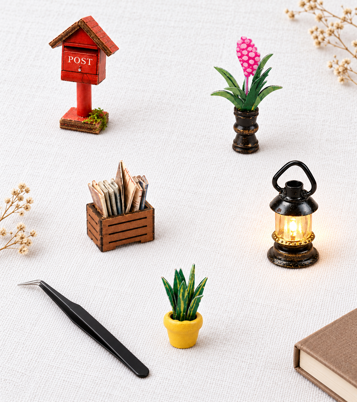 The Book House Mini House Kit l DIY Miniature Kit build detail