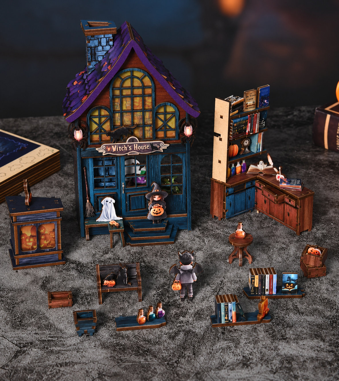 Baudetail von Halloween | Das magische Nacht im Schloss DIY Buchnische Set