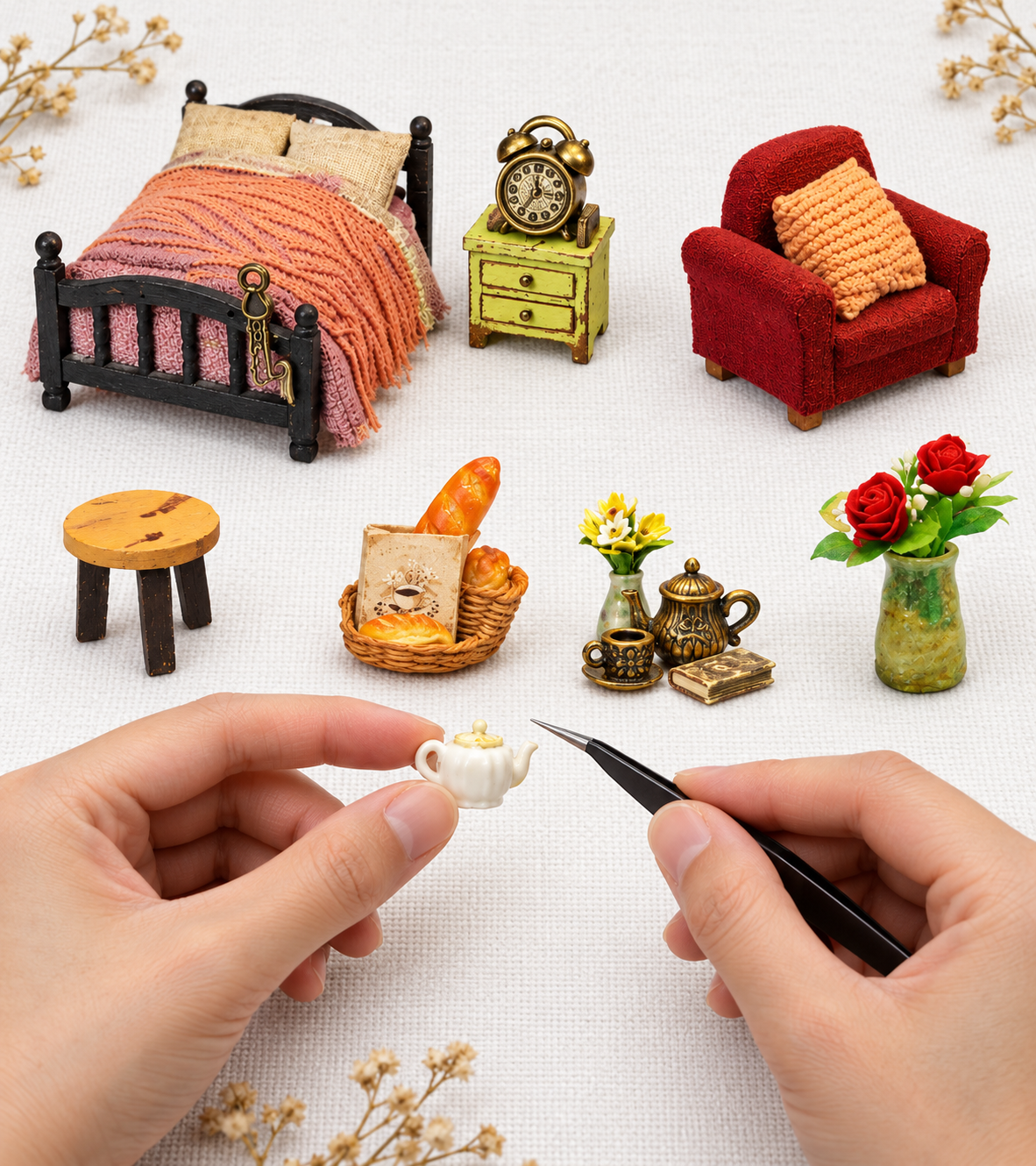 Time Treehouse DIY Mini House Kit l DIY Miniature Kit (Snowy Scene Edition) build detail