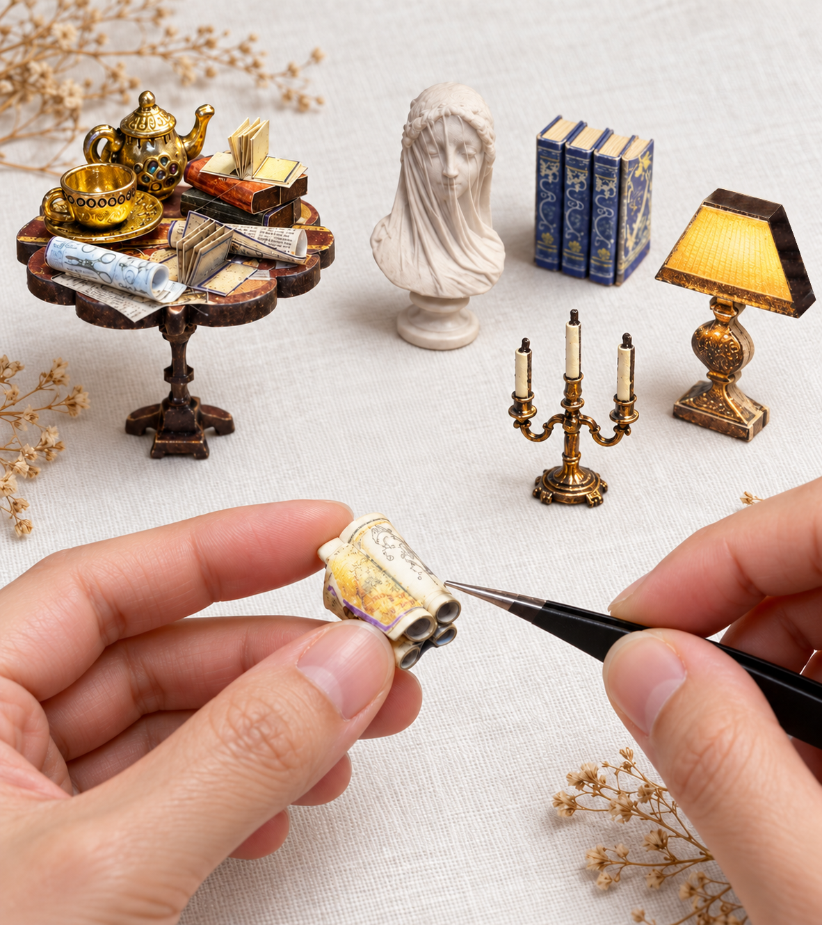 Baudetail von DIY-Buchecken-Set für eine verwitterte Bibliothek