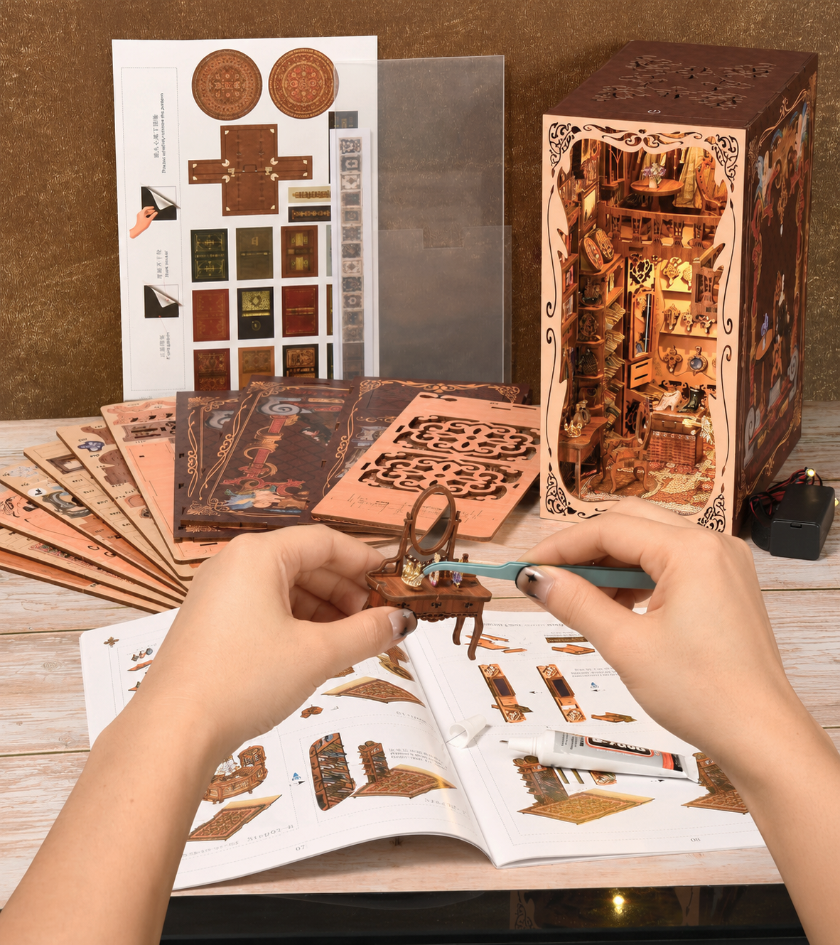Wardrobe of Duchess DIY Book Nook Kit  build detail