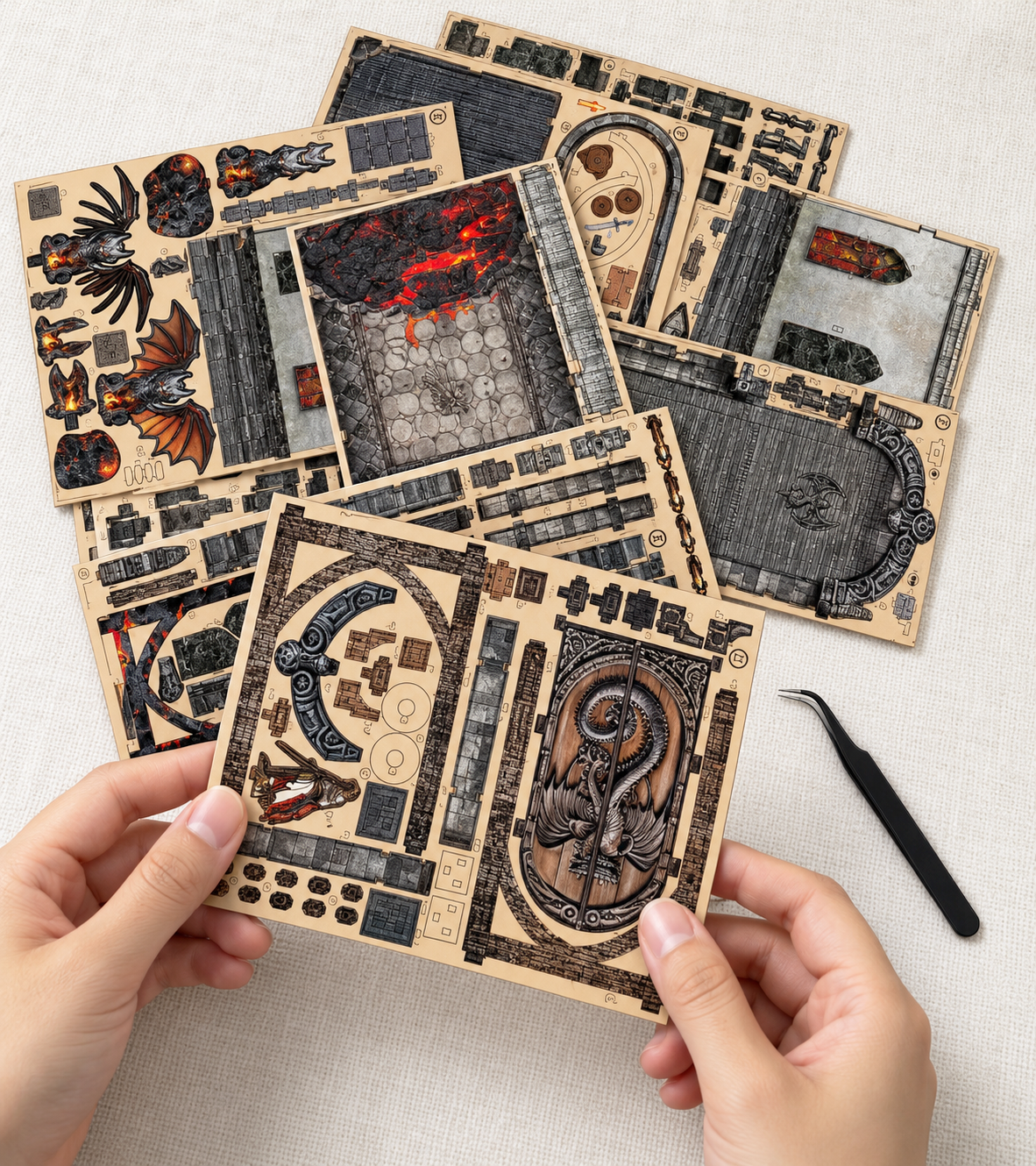 Dragons Treasure Labyrinth DIY Book Nook Kit build detail