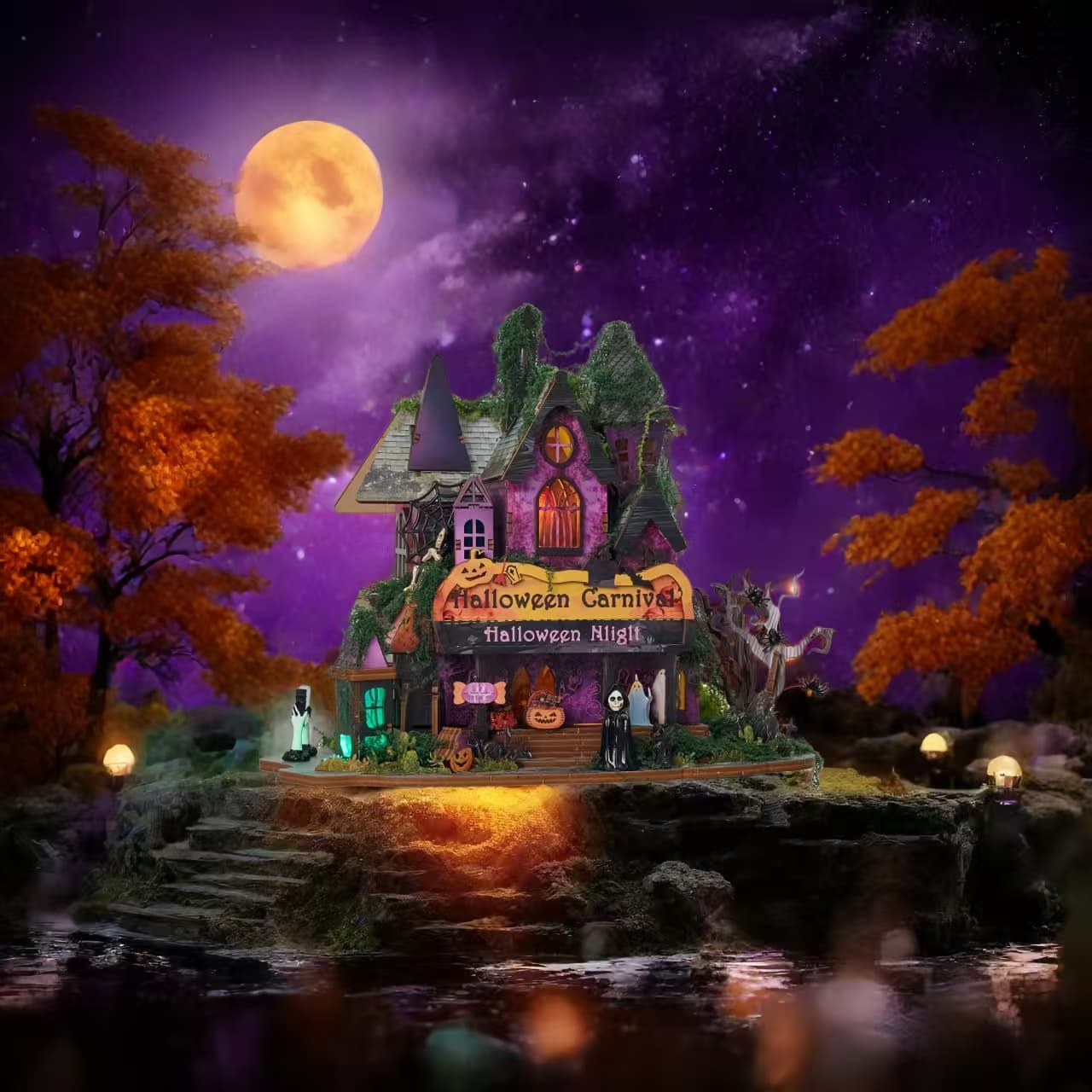 Halloween Night Mini House Kit l DIY Miniature Kit