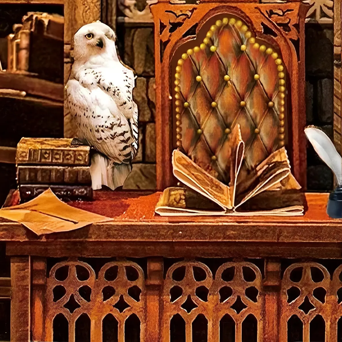 Gothic Carved Wood Desk