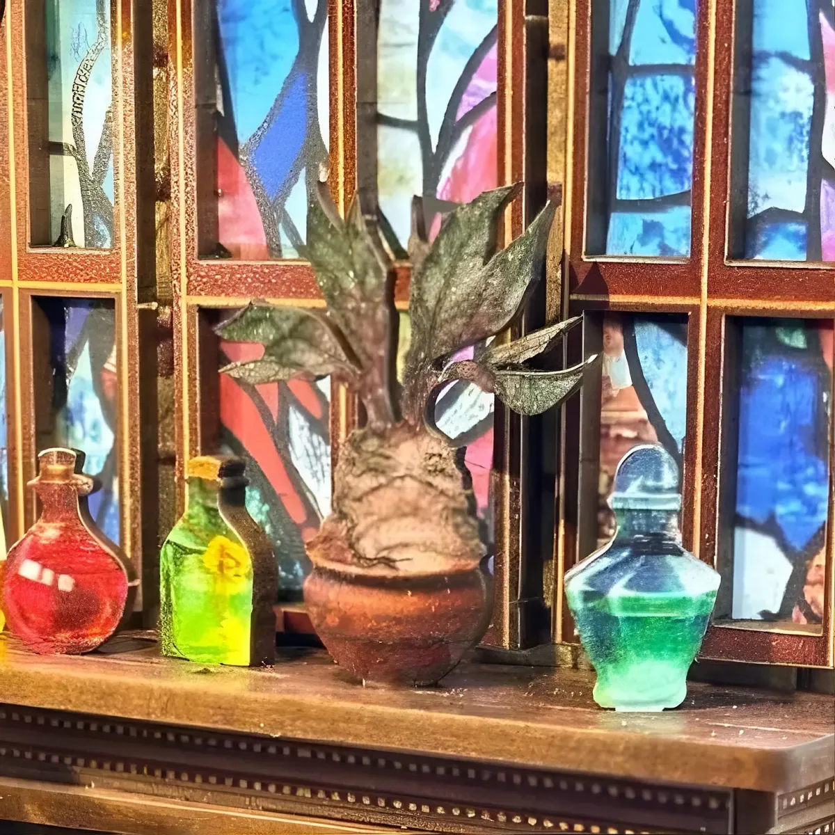 Vitrail floral éclatant