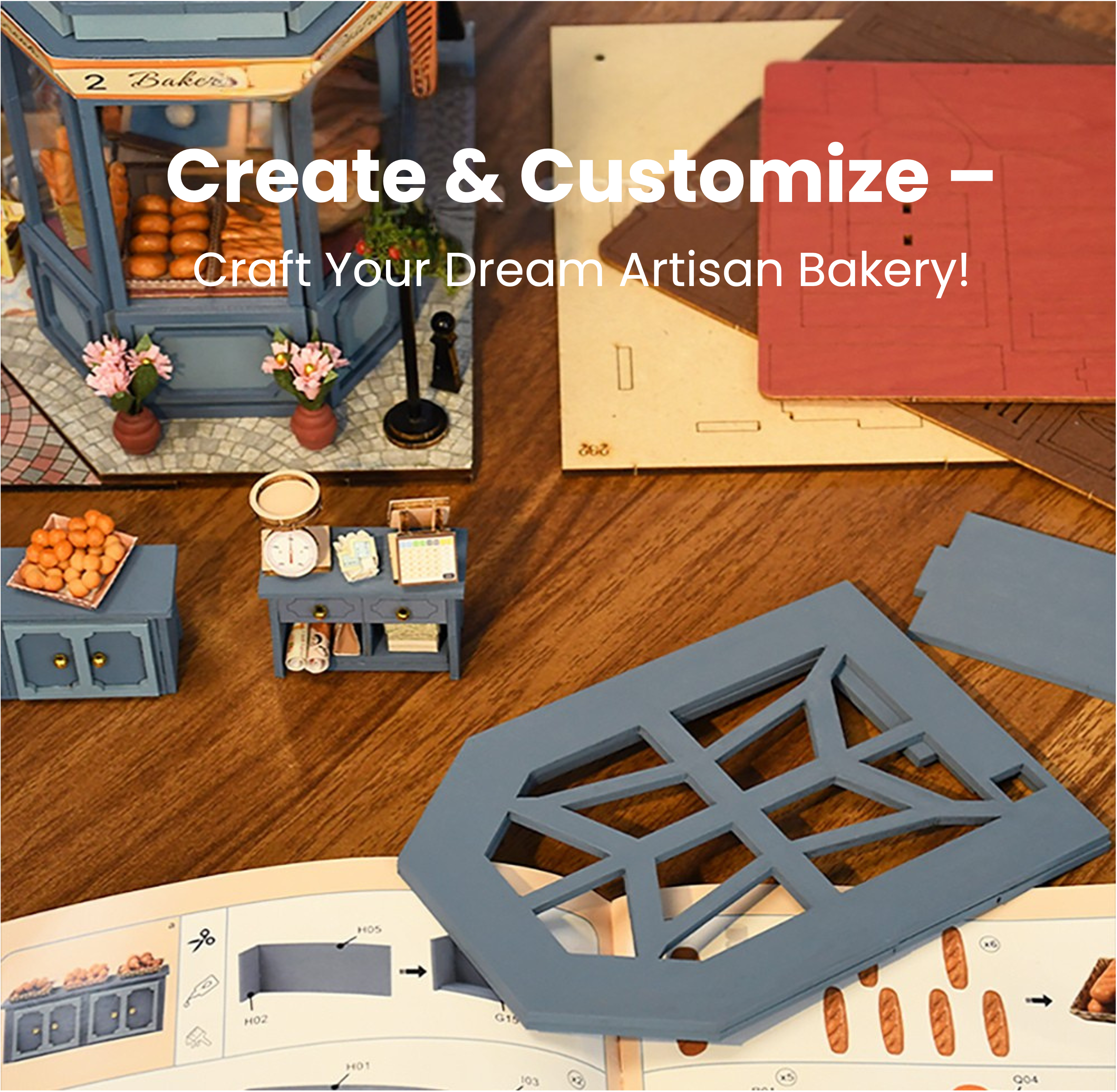 French Bakery DIY Miniature Kit-Book Nook World