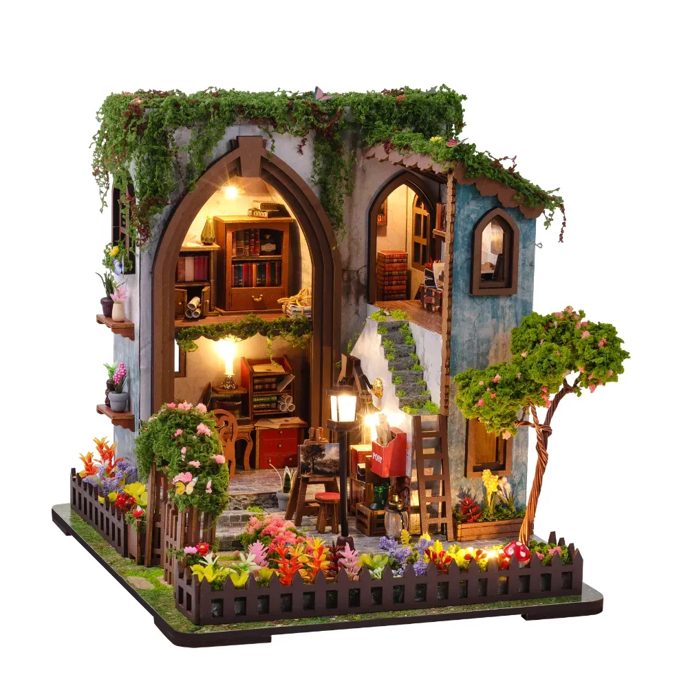 Bouwdetails van Tuinpaviljoen DIY Mini Huis Kit l DIY Miniatuur Kit