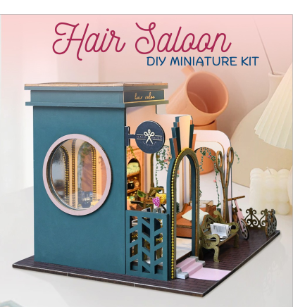 Hair Saloon DIY Miniature Kit-Book Nook World