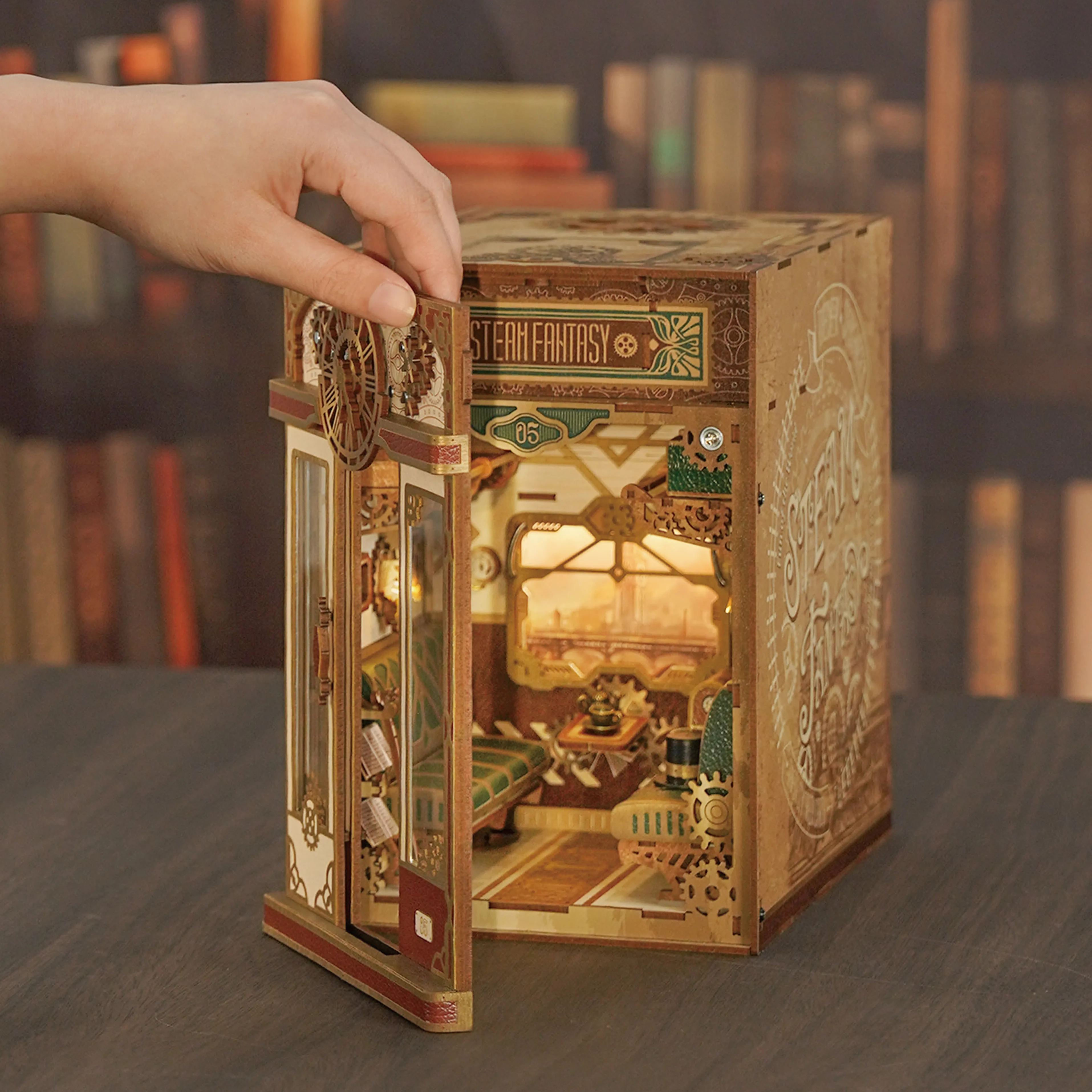 Steam Fantasy Motion Scene DIY Book Nook Kit-Book Nook World