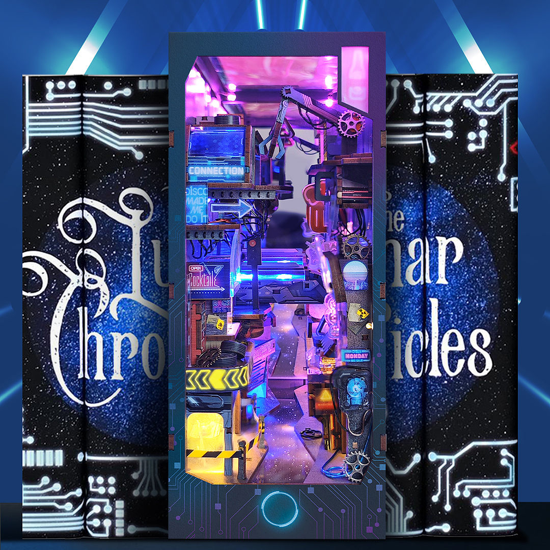New Cyberpunk DIY Book Nook Kit with 70 LED Light-Book Nook World