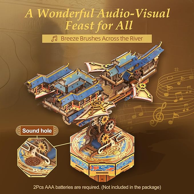 Wind Voyager 3D Mechanical Transmission Wooden Puzzle Kit-Book Nook World