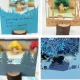 Cherry Blossoms 3D Memo Pad | Desk Decoration (Blue)-Book Nook World