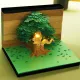 Cherry Blossoms 3D Memo Pad | Desk Decoration | 3D Memo Pad with LED Light(Green)-Book Nook World