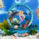 Ocean's Whisper: Mermaid Glow Fun Light - DIY Wooden Night Light, Fun DIY Projects,Home Decorations, Automatic Gradient Light Controller-Book Nook World