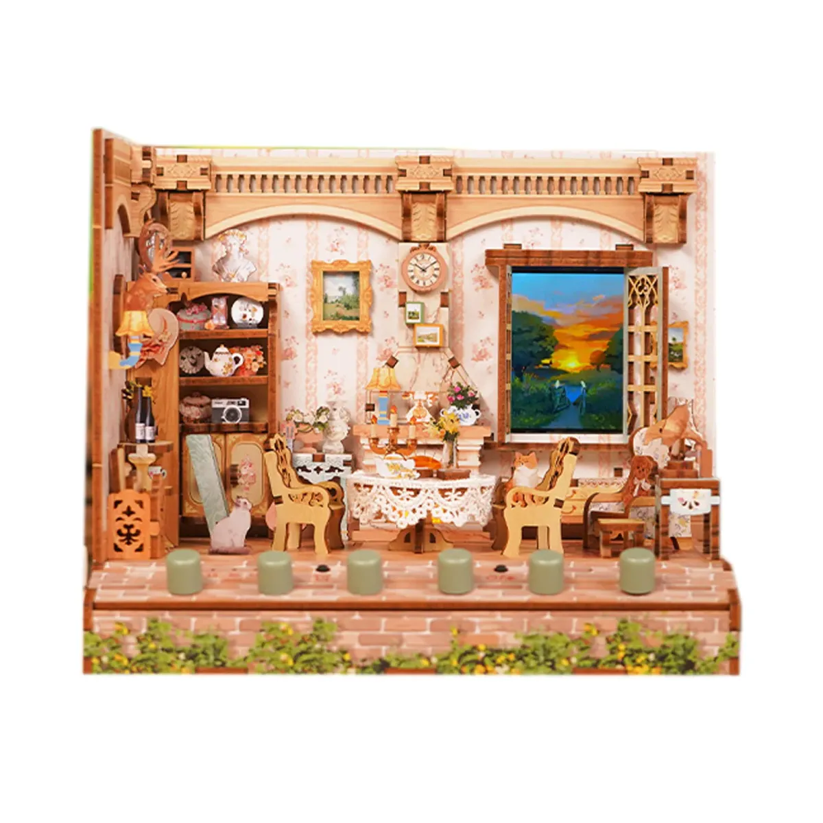 Bouwdetails van Landelijke Levensstijl DIY Dynamische Muziek & Dynamische Scène Poppenhuis