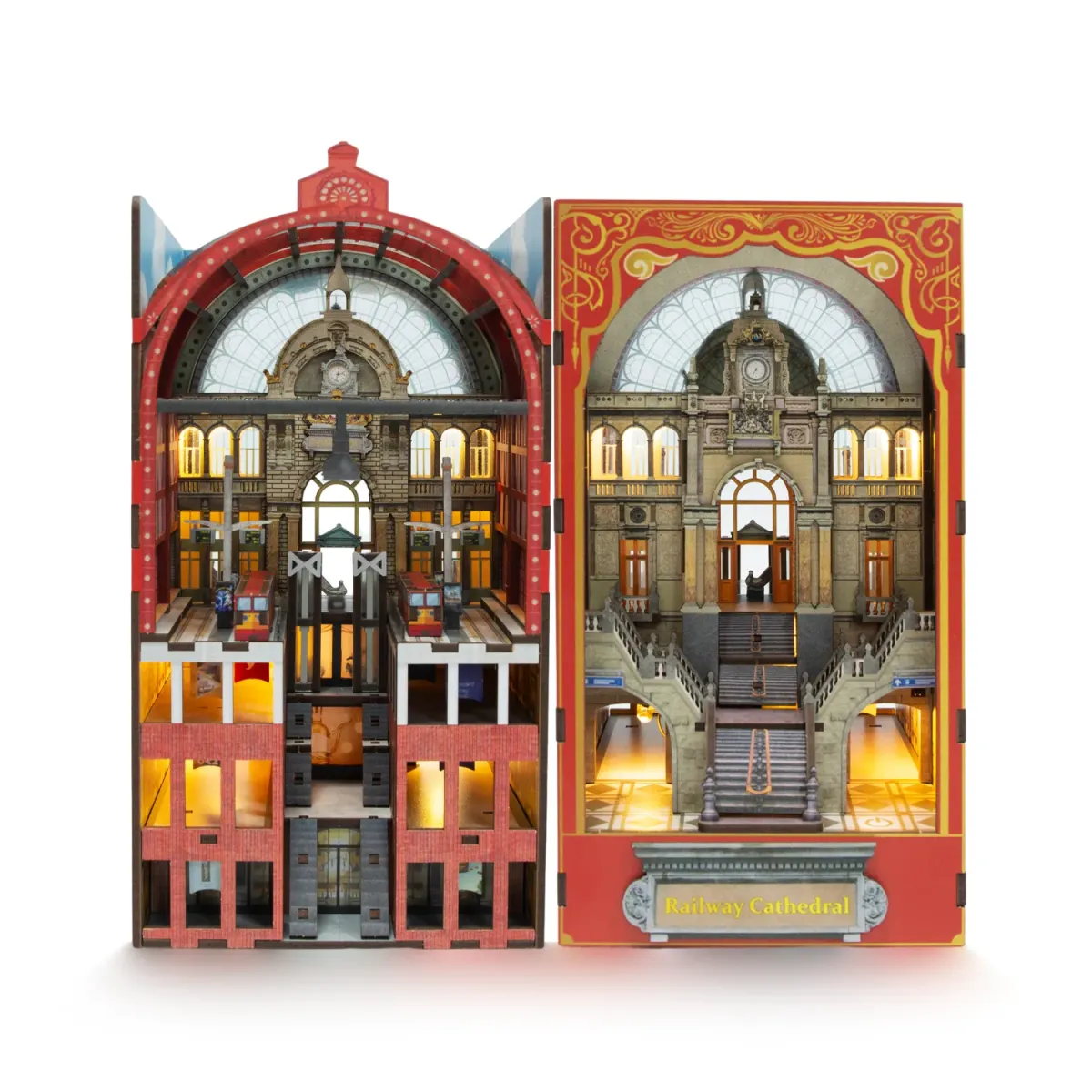 Railway Cathedral DIY Wooden Book Nook Kit build details
