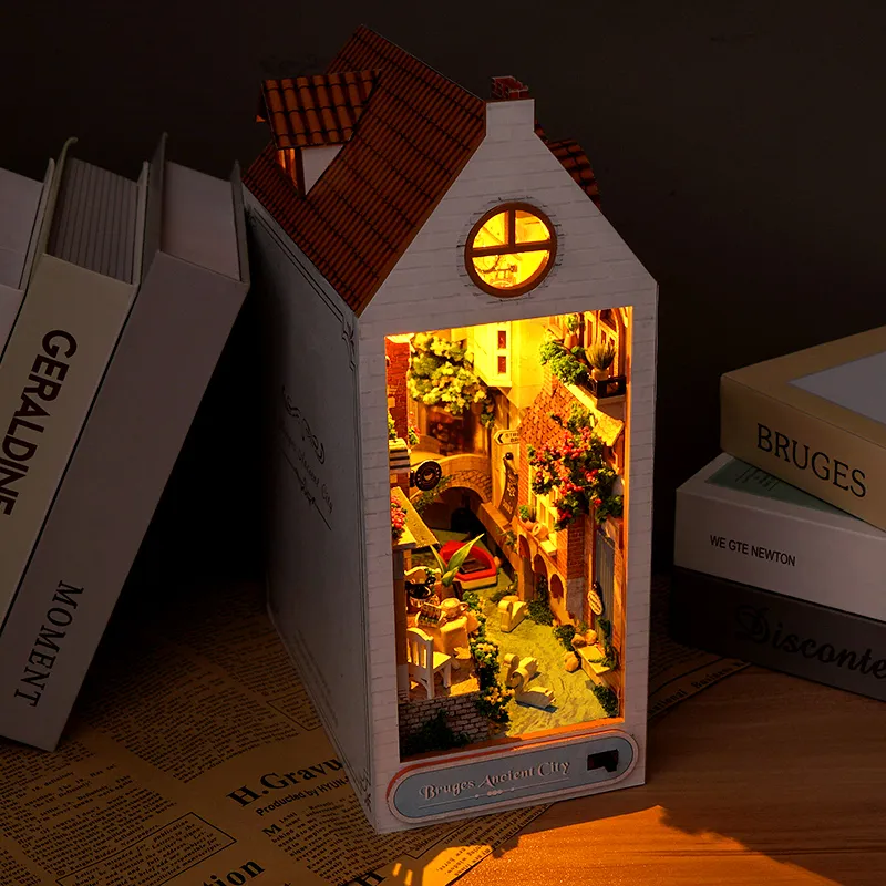 Bruges Ancient City DIY Book Nook Kit – Medieval Garden Scene