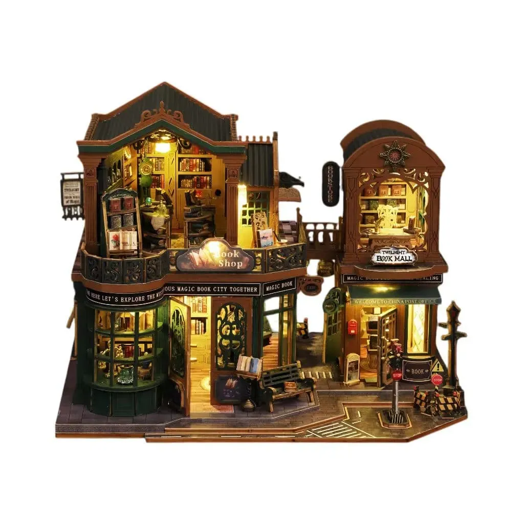 Bouwdetails van Twilight Book City DIY miniatuurset