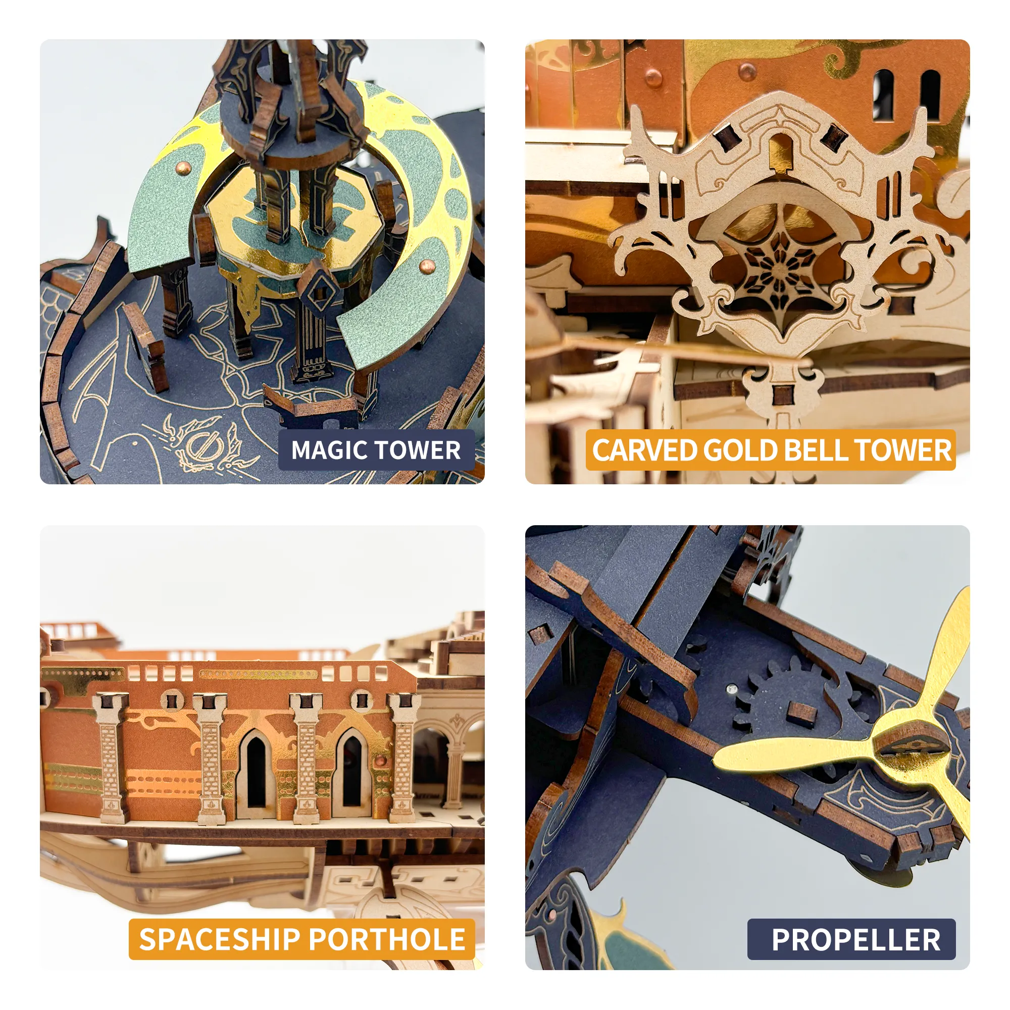 Whale Ark of the Universe 3D Mechanical Transmission Wooden Puzzle