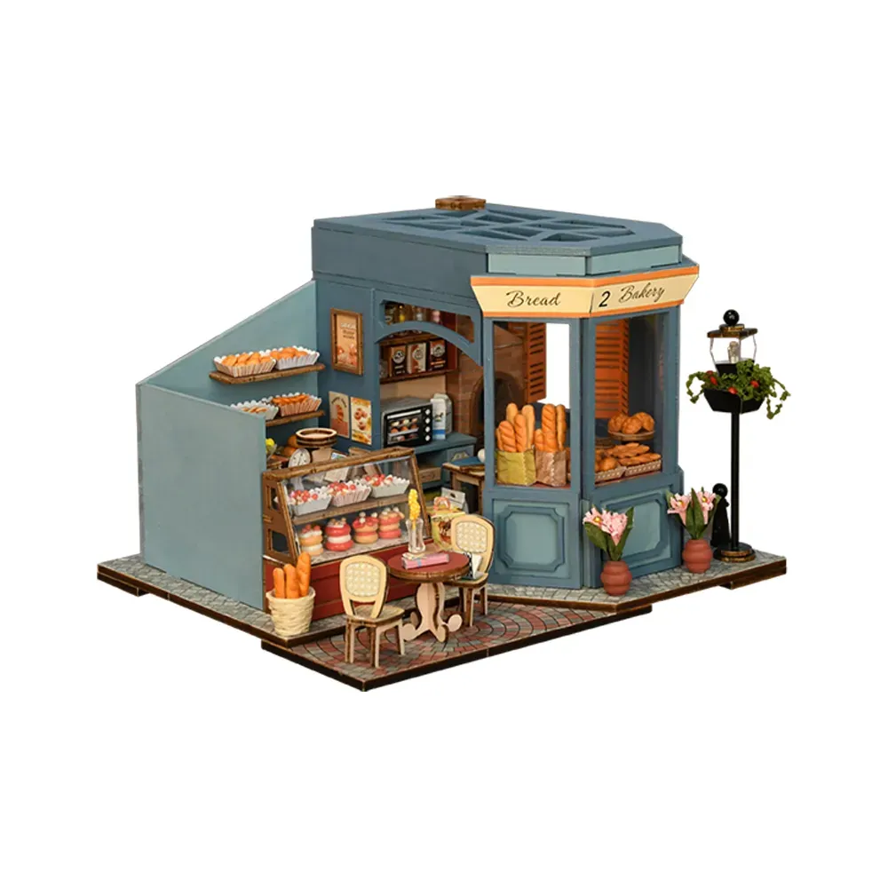 Bouwdetails van Franse bakkerij doe-het-zelf miniatuurset