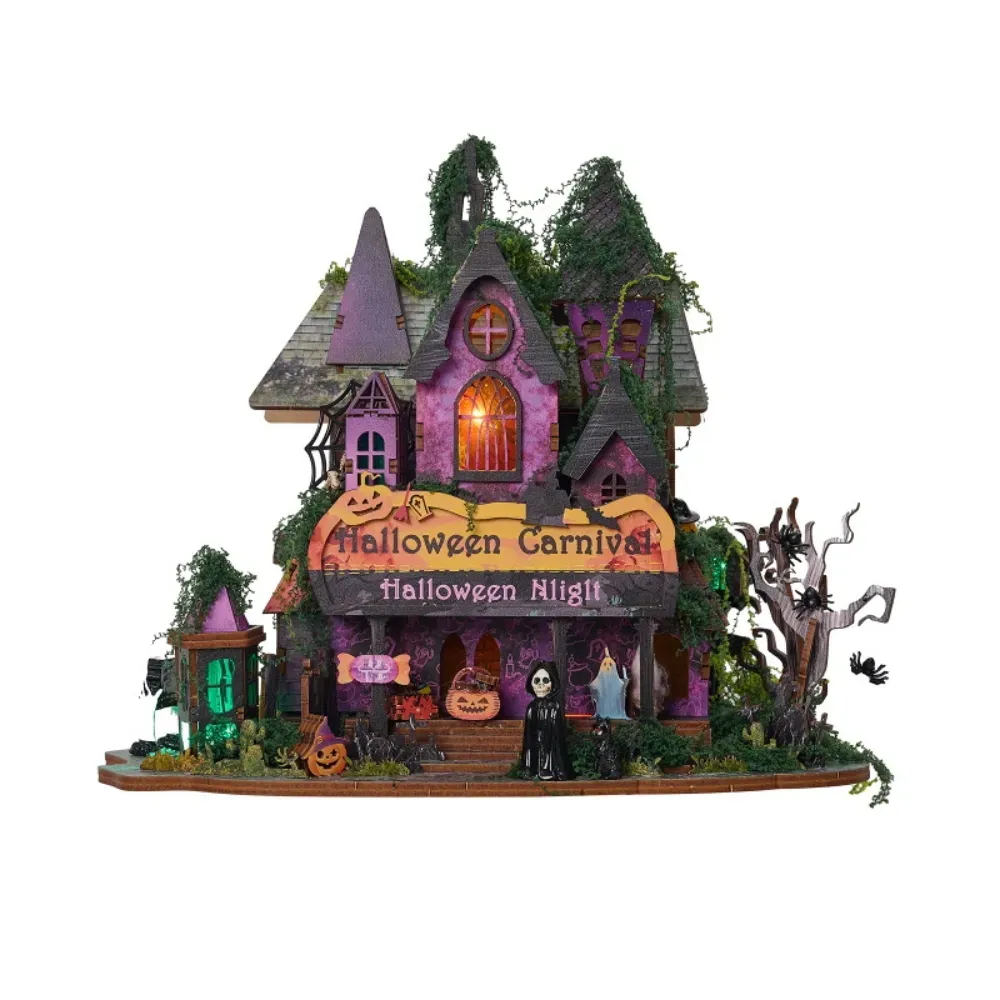 Halloween Night Mini House Kit l DIY Miniature Kit build details