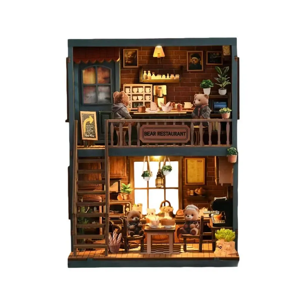Bouwdetails van Doe-het-zelf boekenhoekset voor restaurant Bear
