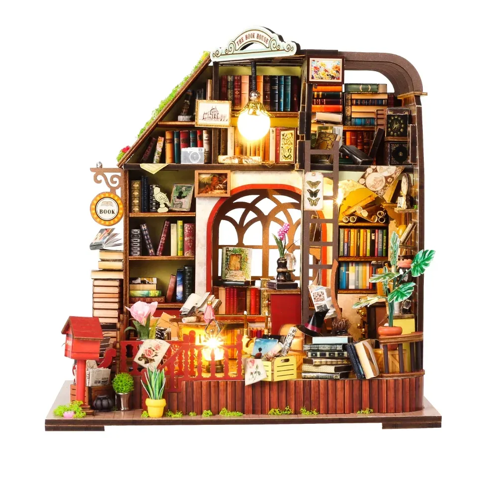The Book House Mini House Kit l DIY Miniature Kit build details