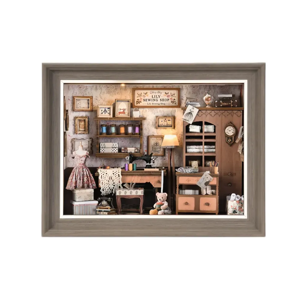 Lily Sewing Shop Story Frame Kit｜3-in-1 Puzzle Kit build details