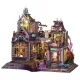 It is a 3D puzzle dollhouse kit featuring a fantasy magic cityscape design with LED lighting.
