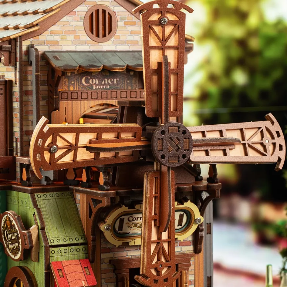 Hollow-Cut Wooden Windmill Blades