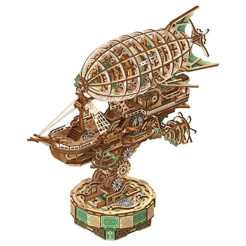 Sailing In Fog DIY 3D Mechanical Transmission Wooden Puzzle Kit-Book Nook World